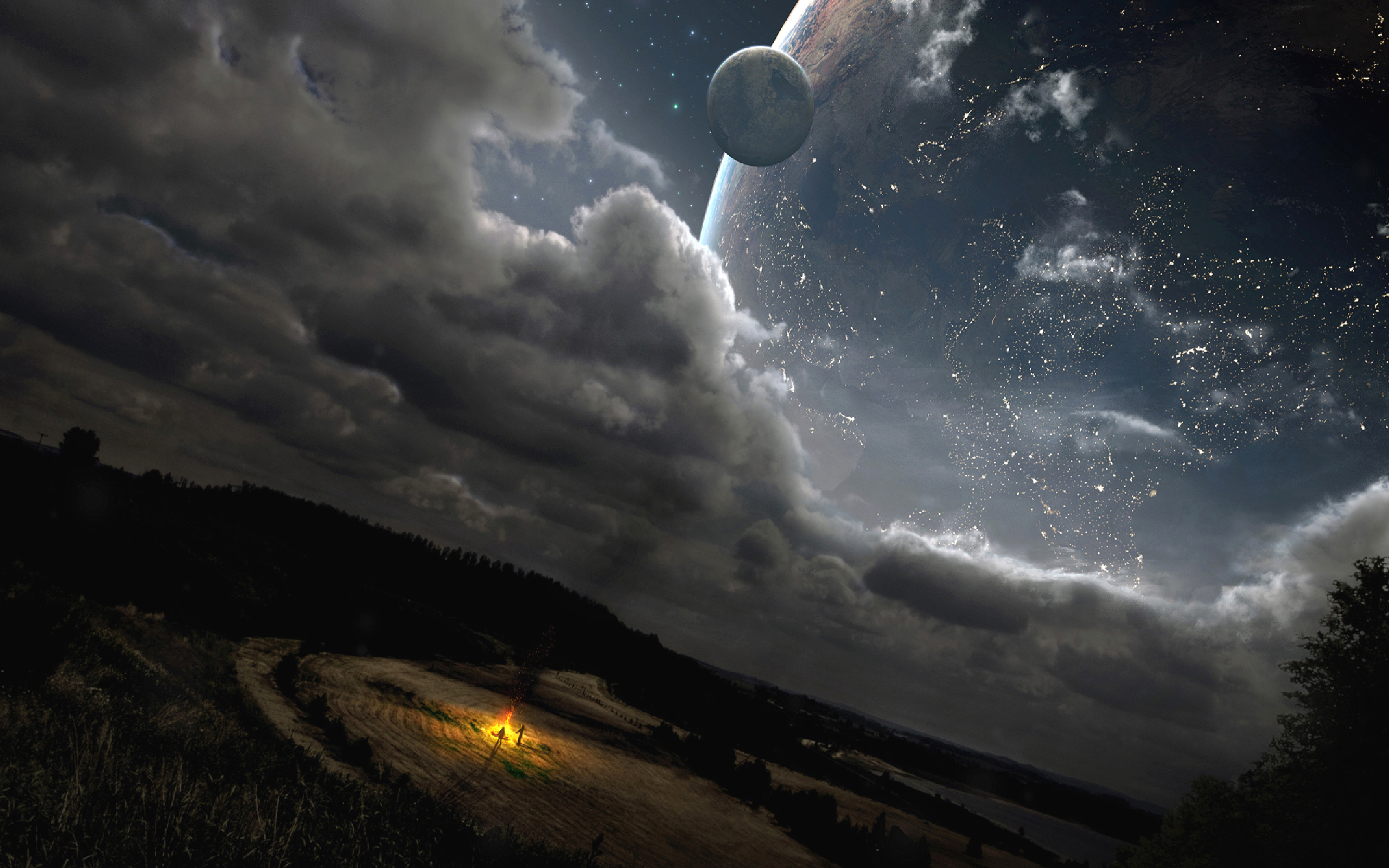 Sci-Fi landscape featuring Unending Skies desktop wallpaper