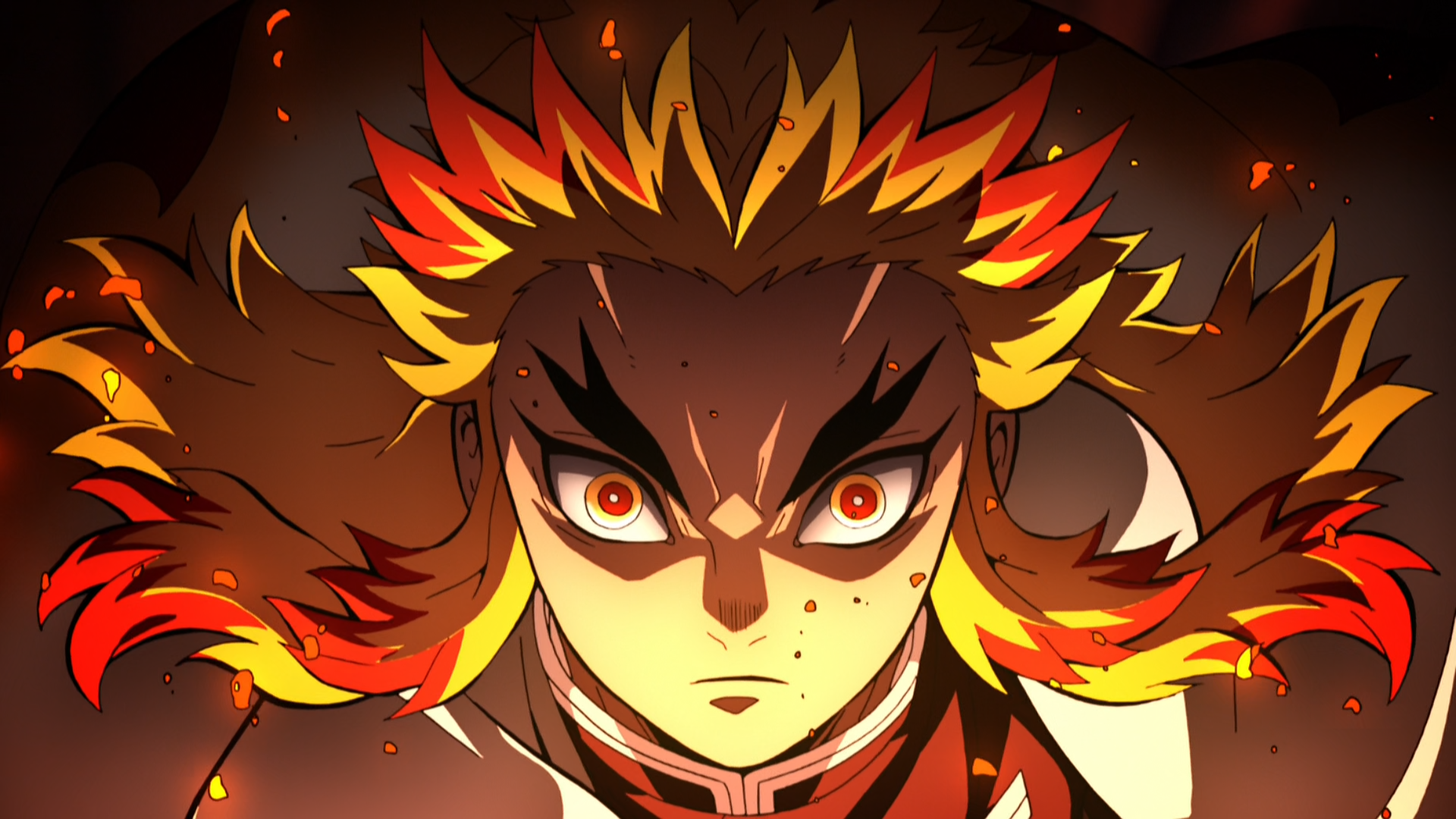 Download imagens 4k, Rengoku Kyoujurou, batalha, Kimetsu No Yaiba