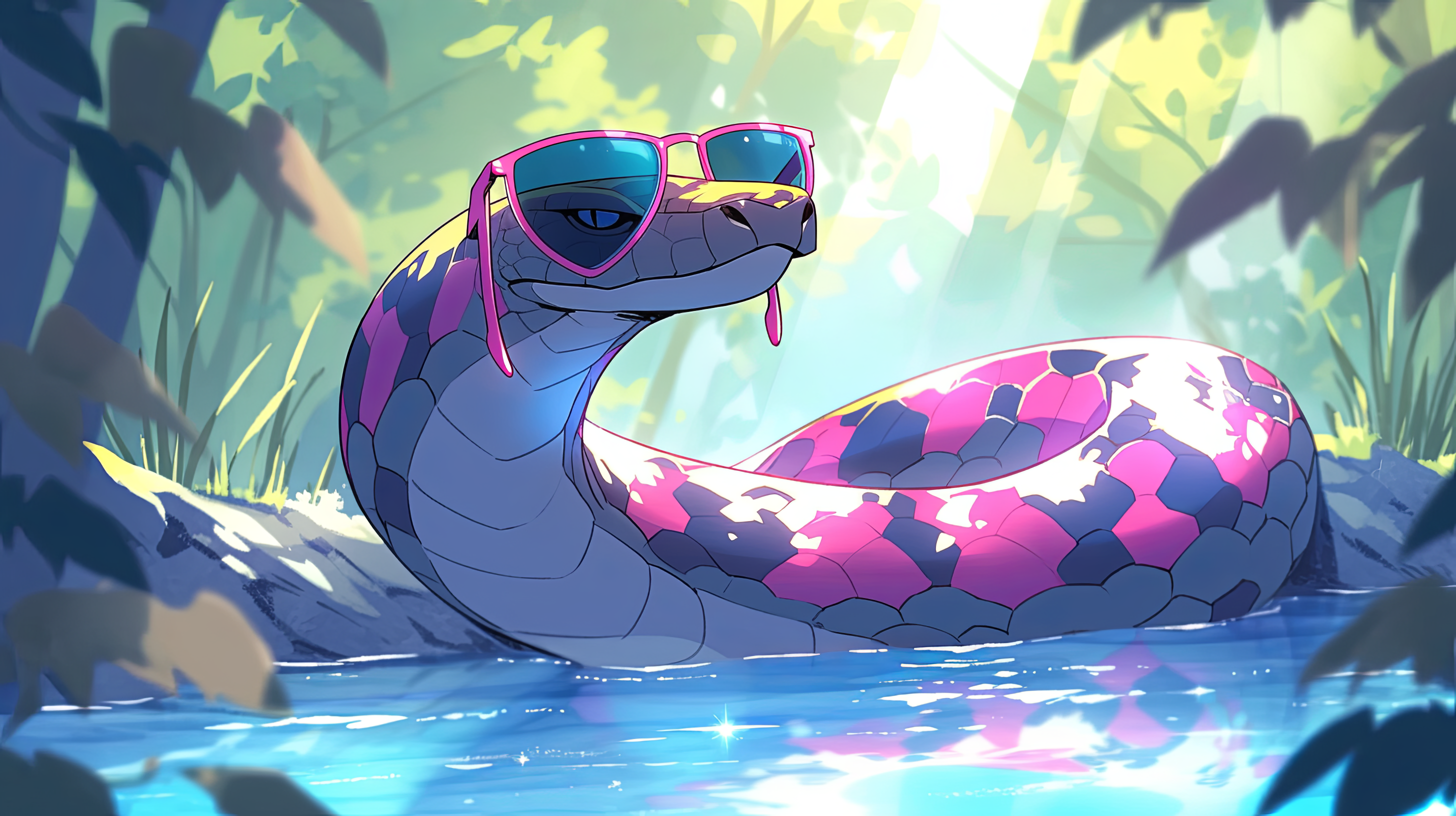 Snake with sunglasses online