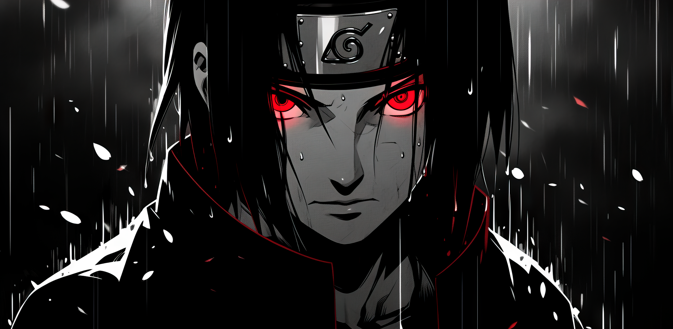 Naruto Blak and White 1366 x 768 HDTV Wallpaper