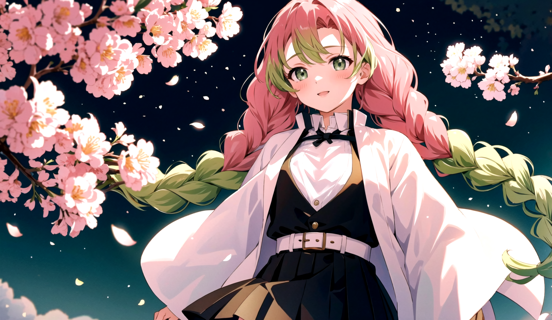 Demon Slayer Mitsuri Kanroji With Pink Hair With White Background HD Anime  Wallpapers  HD Wallpapers  ID 39746