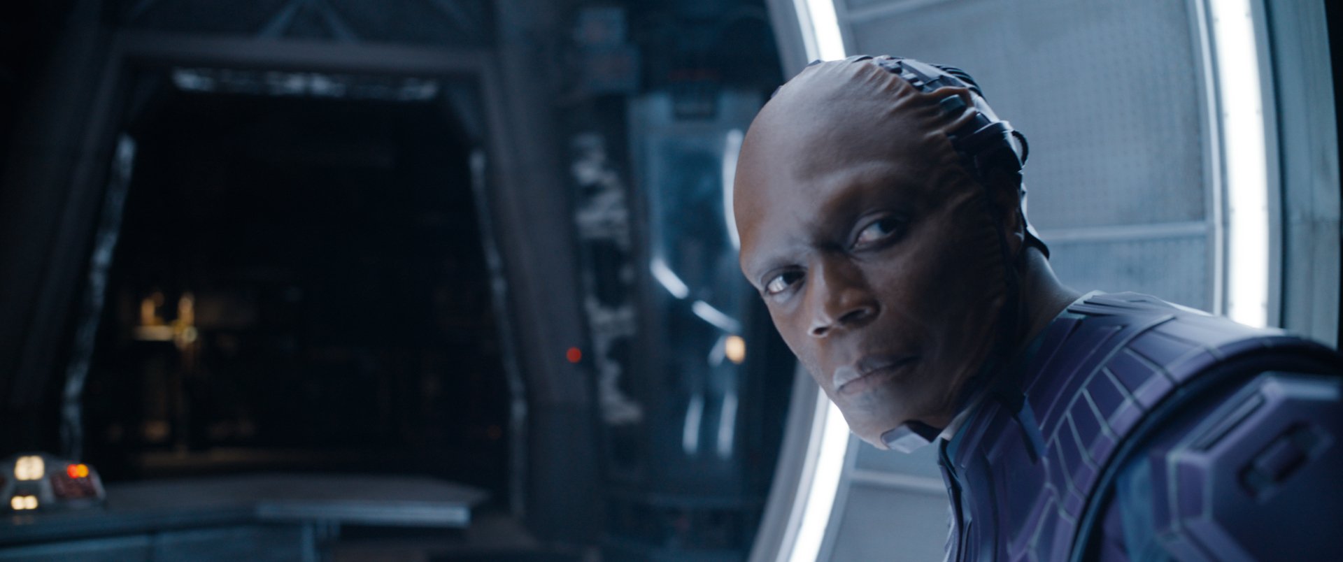 A striking HD desktop wallpaper from Guardians of the Galaxy Vol. 3, featuring a character in a futuristic setting, capturing a moment of contemplation.