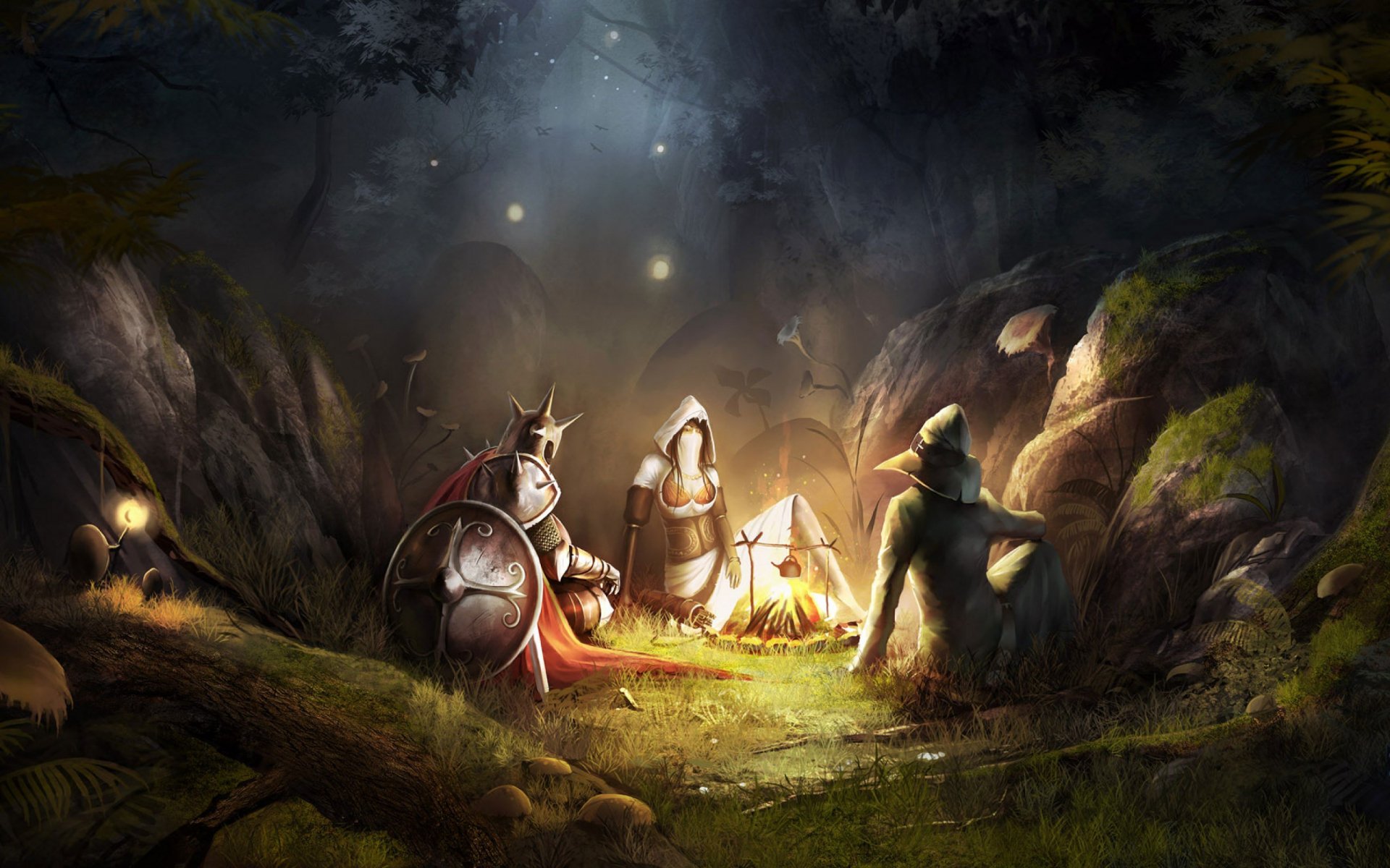 Download Campfire Warrior Video Game Trine 2 HD Wallpaper