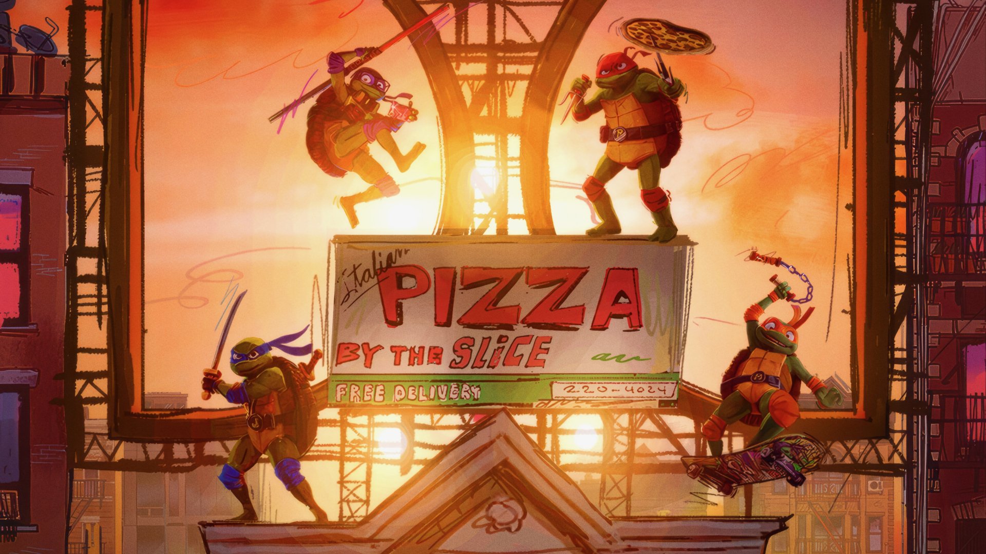 Download Movie Teenage Mutant Ninja Turtles: Mutant Mayhem 4k Ultra HD Wallpaper