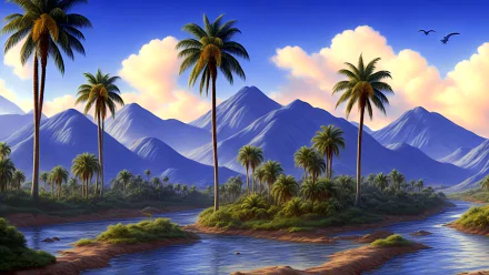 An art of coconut landscape