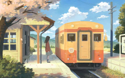train station Anime girl anime girl HD Desktop Wallpaper | Background Image