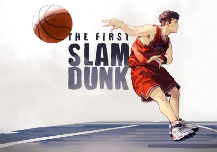HD desktop wallpaper of Miyagi Ryota from THE FIRST SLAM DUNK movie, depicted in action on a basketball court.