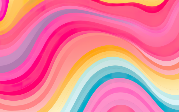 Abstract Y2K-inspired rainbow wave pattern HD desktop wallpaper background.