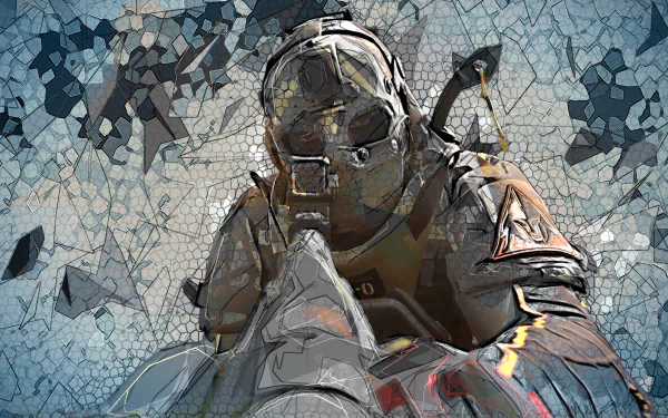 HD desktop wallpaper featuring a stylized soldier from Call of Duty: Warzone 2.0, aiming a gun amidst a shattered backdrop.