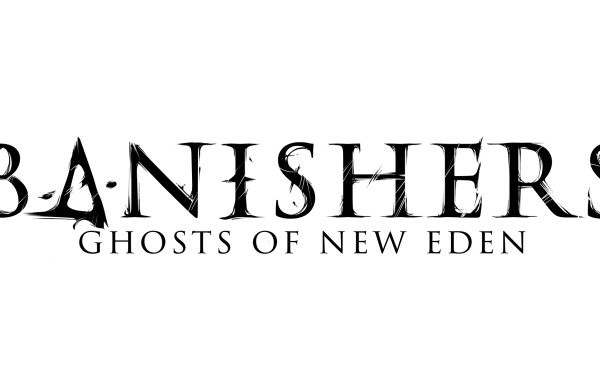 HD desktop wallpaper featuring thematic elements from the video game Banishers: Ghosts of New Eden, set against a dark background.