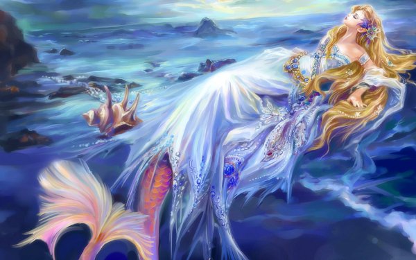 Fantasy Mermaid Angel HD Wallpaper | Background Image