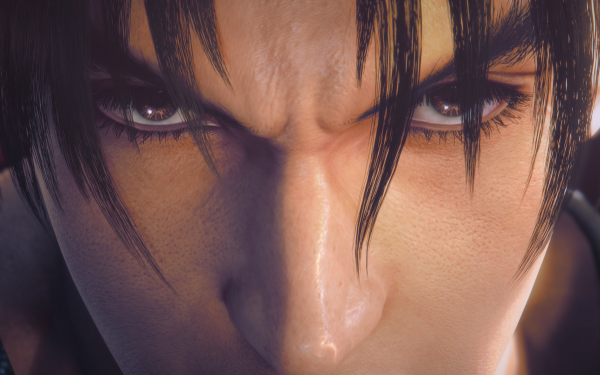 HD desktop wallpaper featuring a close-up of Jin Kazama from Tekken 8, perfect for game enthusiasts' background.