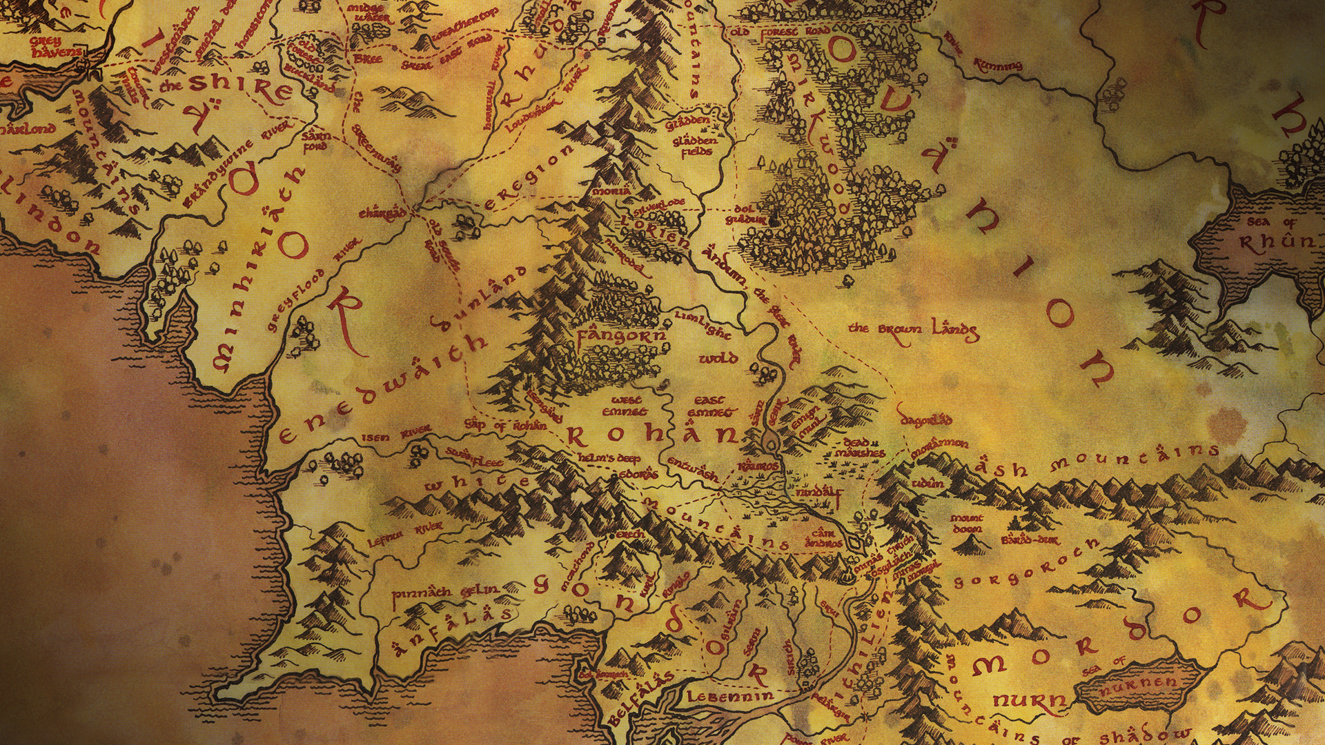 middle earth map wallpaper 1920x1080