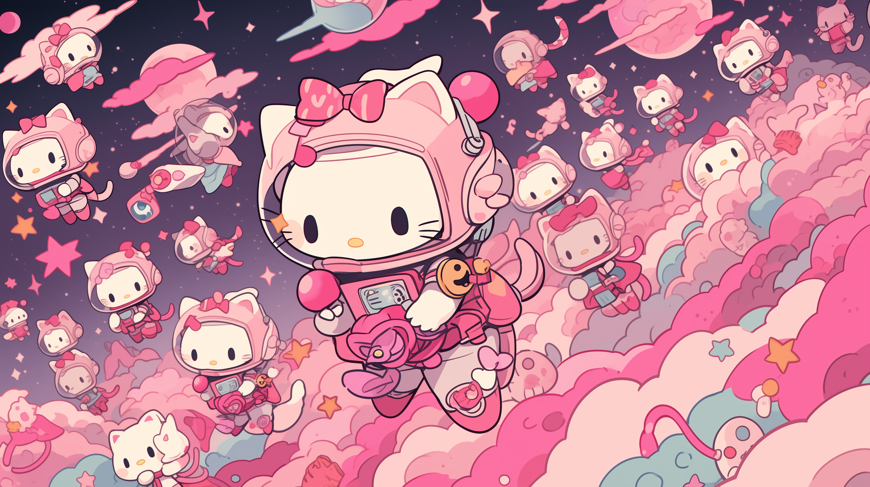 Cute Hello Kitty - Pink Background Wallpaper Download, hello kitty  wallpaper 