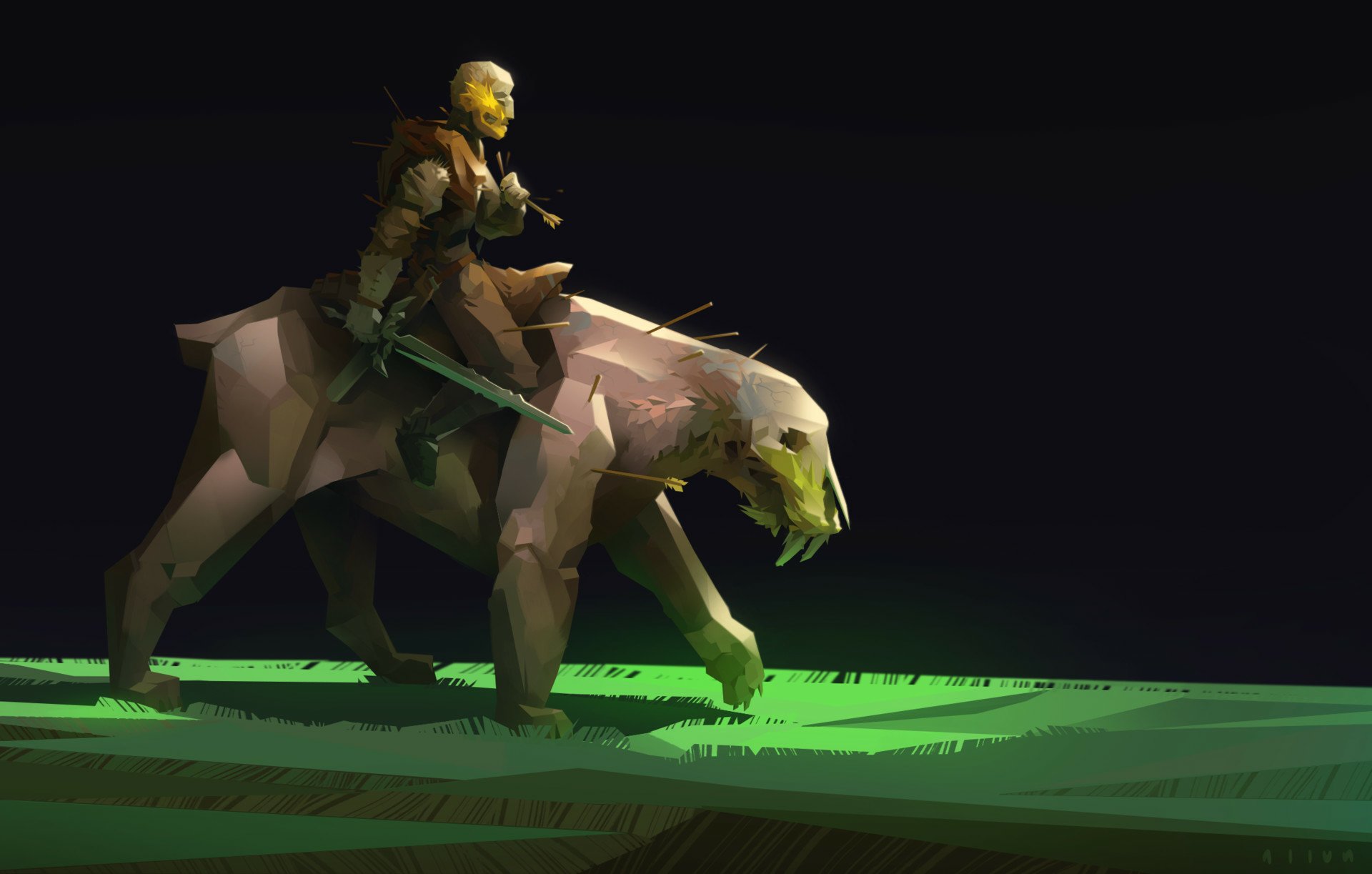 Mystical Creature Rider HD Wallpaper by Ella Kremer | 1920x1223 ...