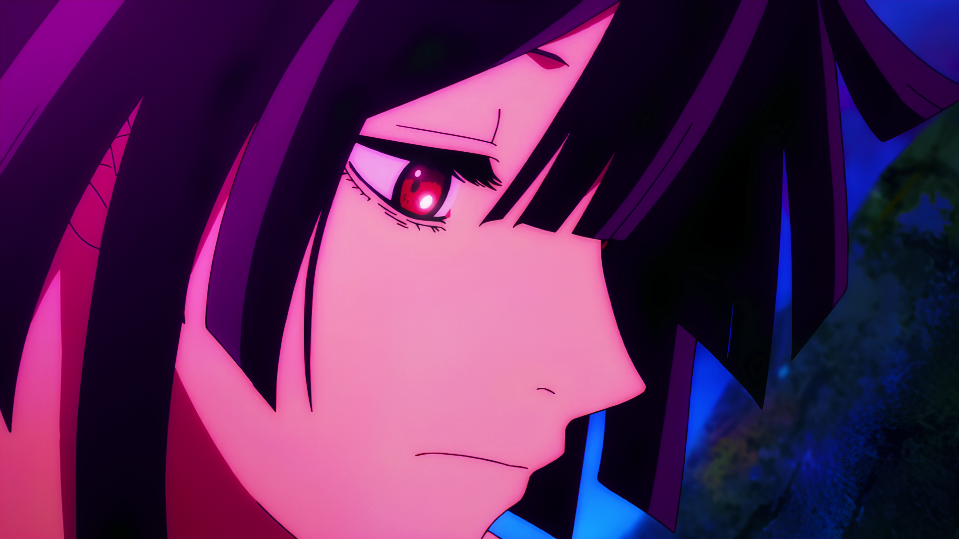 Close-up of a pensive anime character from Hell's Paradise in vibrant colors, rendered in 8K Ultra HD for a PC desktop wallpaper background.