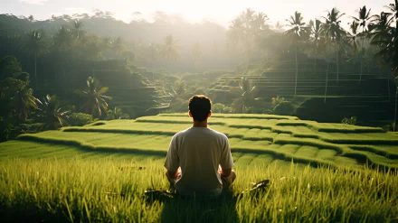  Man contemplating nature