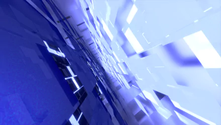  3d Bright Blue Tiled Tunnels