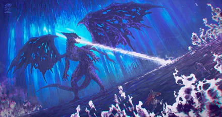 HD wallpaper featuring the epic battle with Darkeater Midir from Dark Souls III, showcasing the dragon's fearsome appearance and intense action.