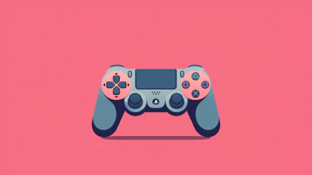 HD wallpaper of a PlayStation controller centered against a pink background, perfectly suited for a desktop background.