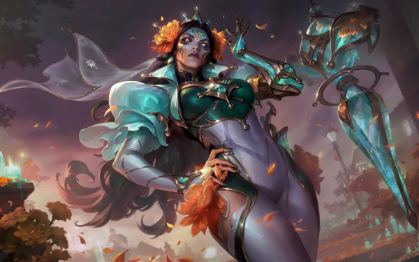 Renata Glasc from League of Legends depicted in a detailed 4K Ultra HD video game wallpaper with vibrant colors and dramatic lighting.