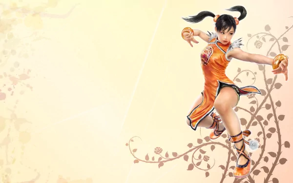 twintails bracelet orange dress dress Ling Xiaoyu video game Tekken HD Desktop Wallpaper | Background Image