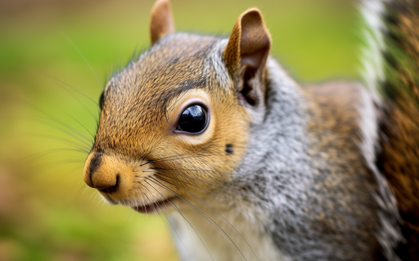 Close-up of a squirrel in HD, perfect for a desktop wallpaper or background.