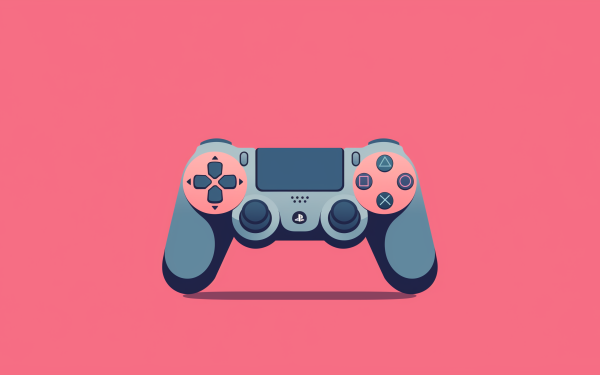 HD Wallpaper of PlayStation Controller on Pink Background - Ideal for Desktop Backgrounds and Gaming Enthusiasts.