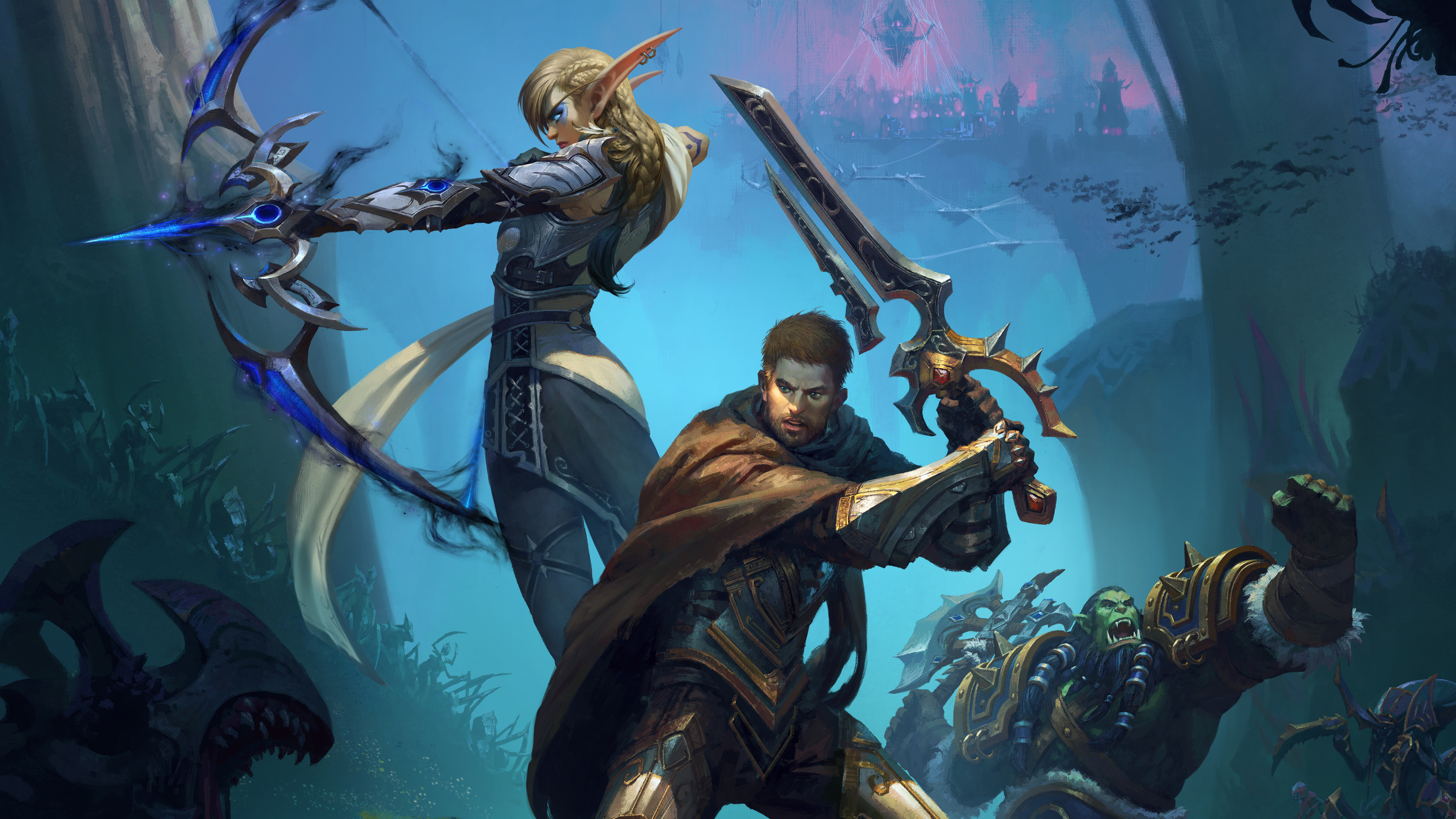 World Of Warcraft Epic Battle Alleria Anduin And Thrall HD Wallpaper