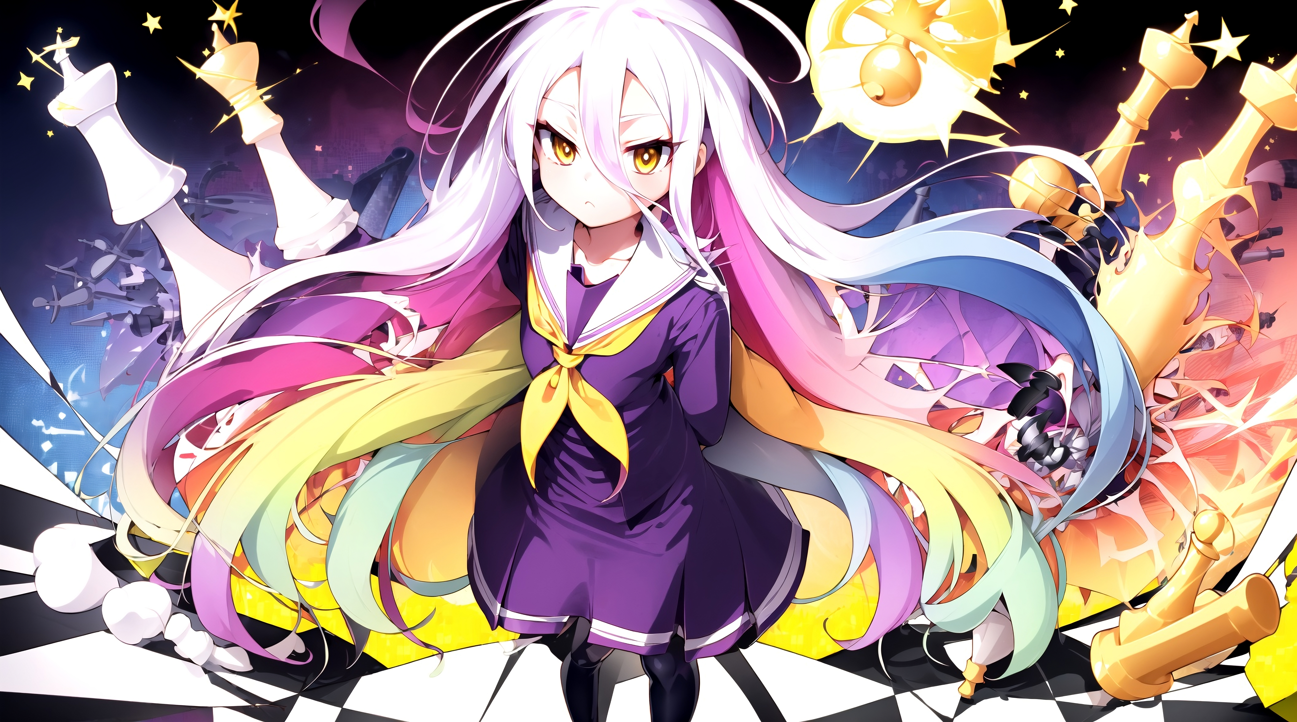 Wallpaper : No Game No Life, anime girls, chess, digital art, Shiro No Game  No Life, dress 1920x1080 - Didou - 1794603 - HD Wallpapers - WallHere