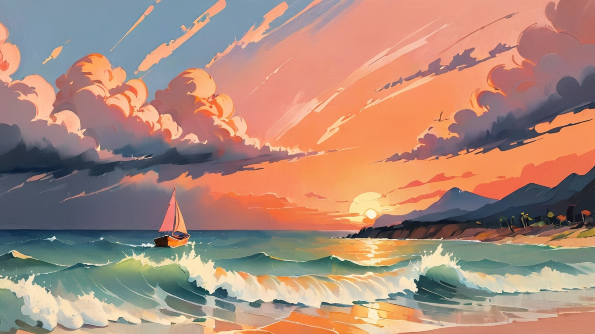 Sunset Drawing by AnimeHead