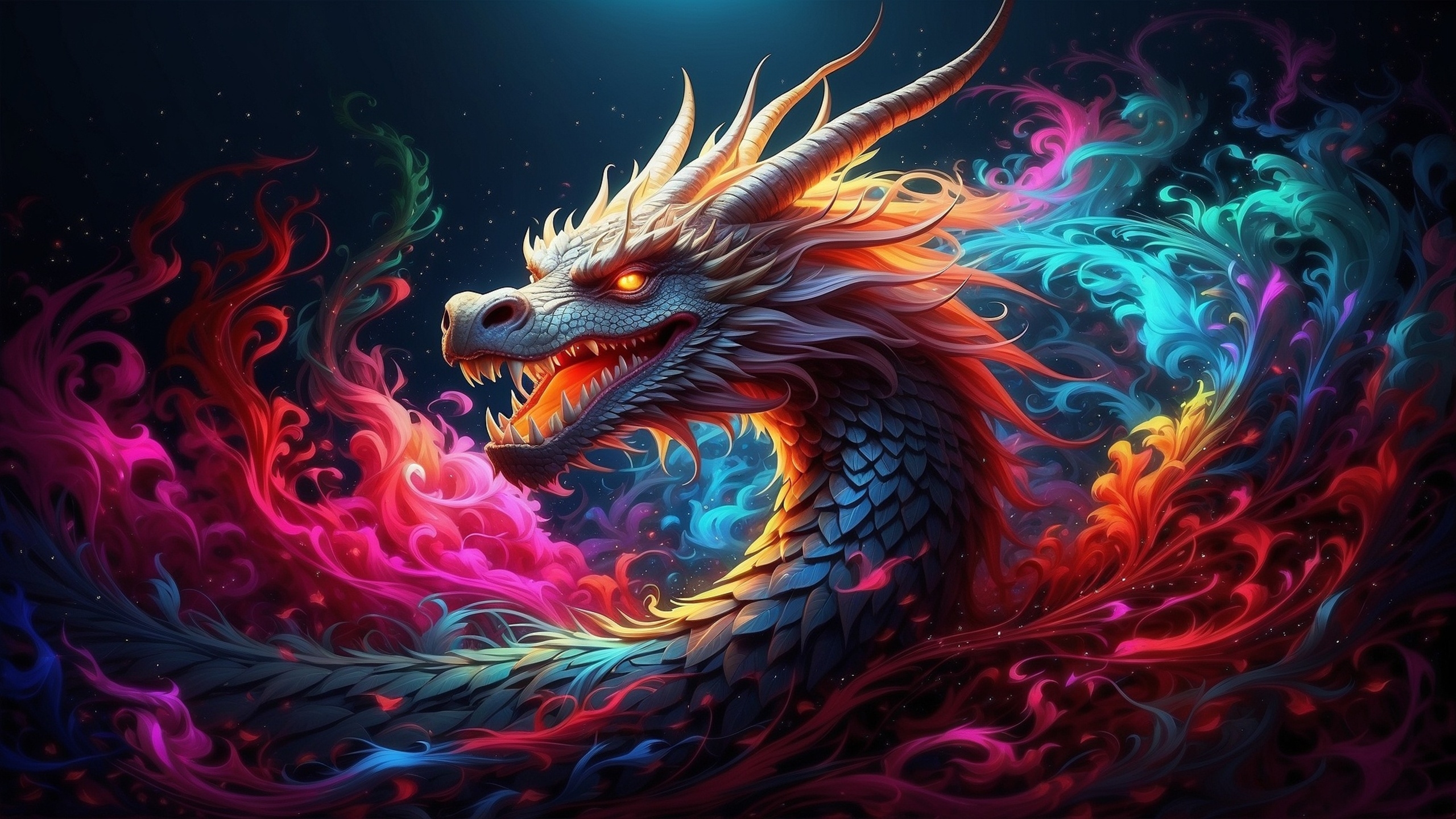 Colorful Chinese Dragon By Animehead