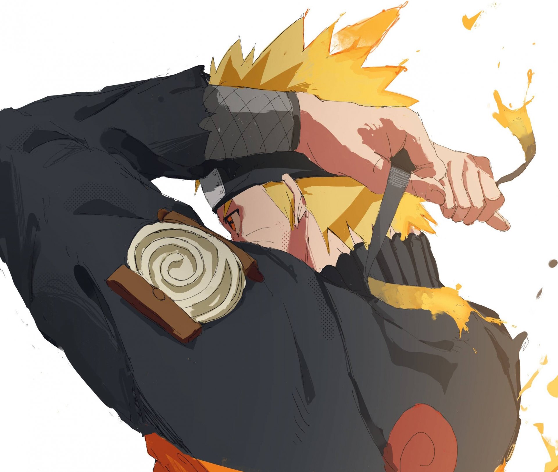 HD PC desktop wallpaper featuring Naruto Uzumaki from the anime Naruto, depicted in dynamic action with vibrant colors and signature headband.