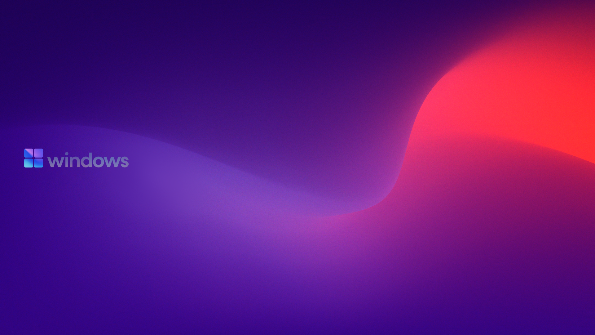 A 4K Ultra HD PC desktop wallpaper featuring a smooth, abstract gradient of purple and red hues with the Windows logo, representing Microsoft technology and Windows 12.