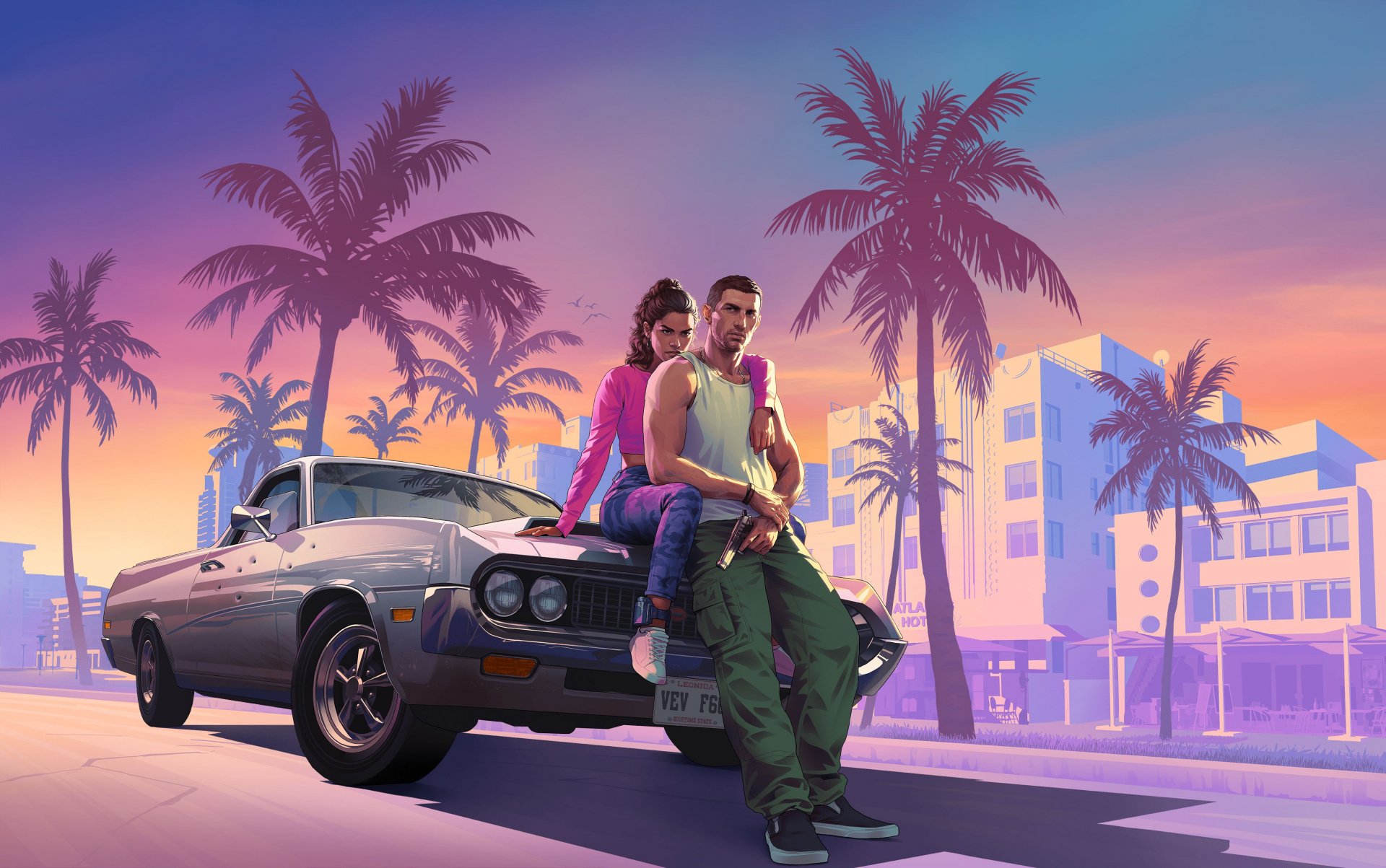 Download Car People Criminal Street Sunset Video Game Rockstar Games 4k Ultra HD Wallpaper