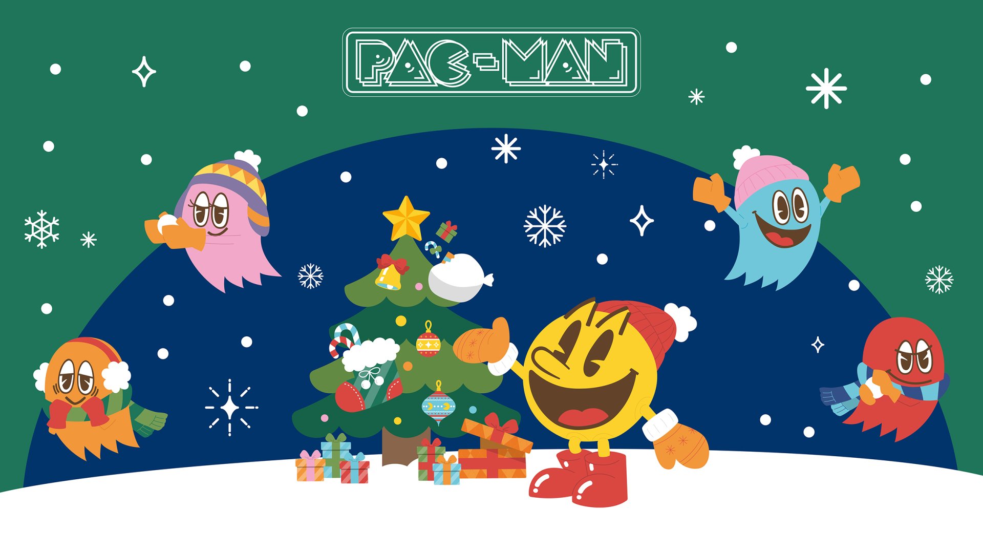 Holiday Themed Pac Man HD Wallpaper For Desktop holiday-themed-pac-man-hd-wallpaper-for-desktop