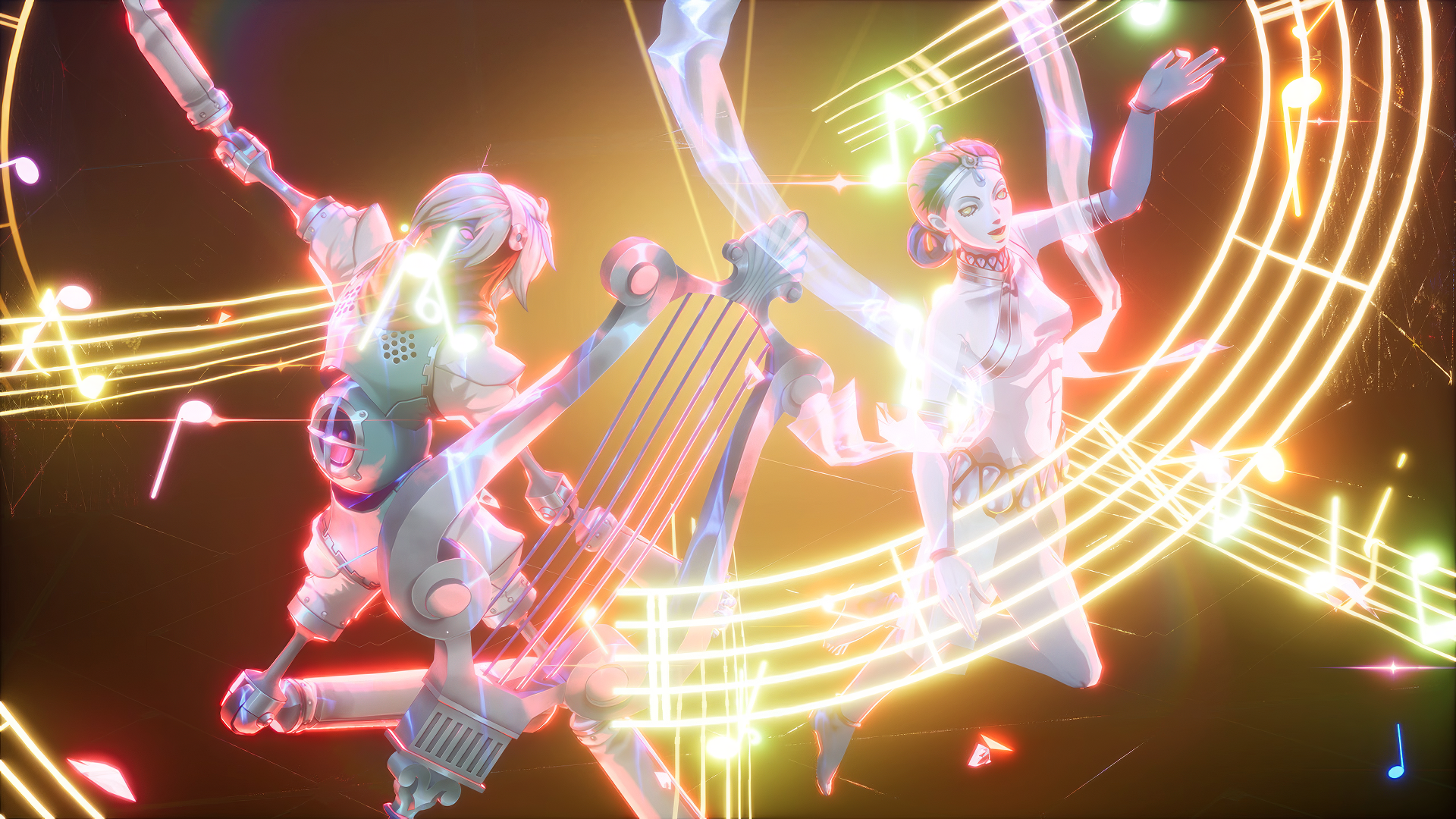 HD wallpaper featuring dynamic characters from Persona 3 Reload video game with vibrant energy effects.