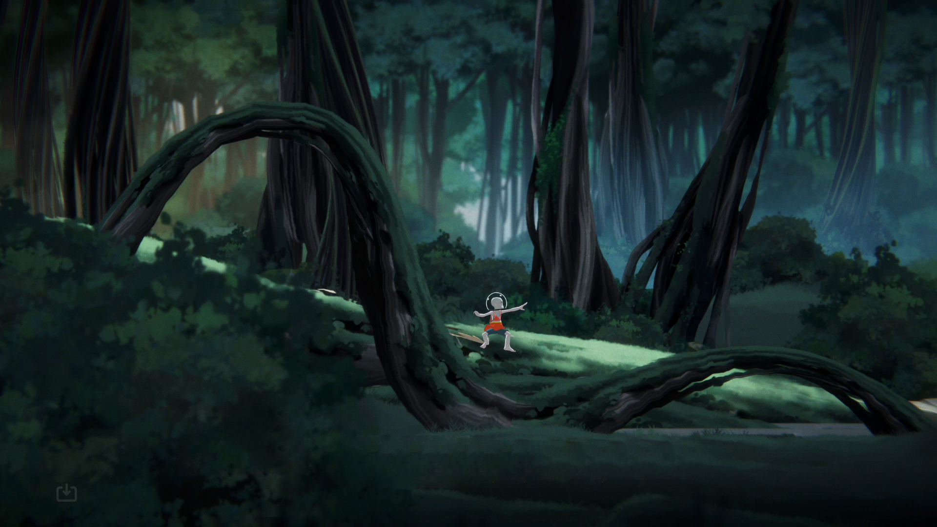 HD desktop wallpaper of The Cub video game featuring a character in a mystical forest setting.