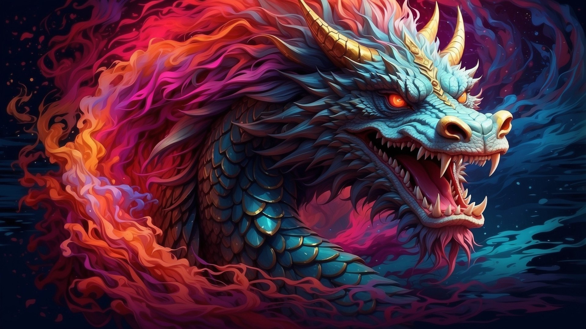 Colorful Chinese Dragon by AnimeHead