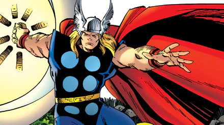 Mighty Thor wielding his hammer Mjolnir in a high-definition desktop wallpaper and background.
