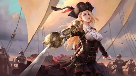 pirate fantasy woman HD Desktop Wallpaper | Background Image