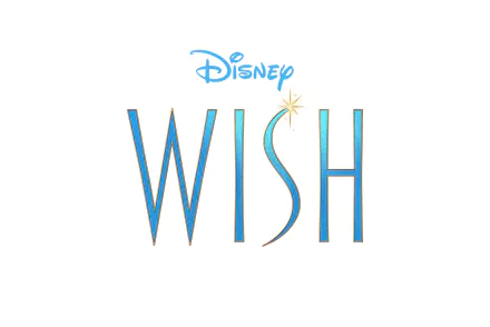 Disney's 'Wish' (2023) movie logo in blue with a sparkling star, available as an HD desktop wallpaper and background.