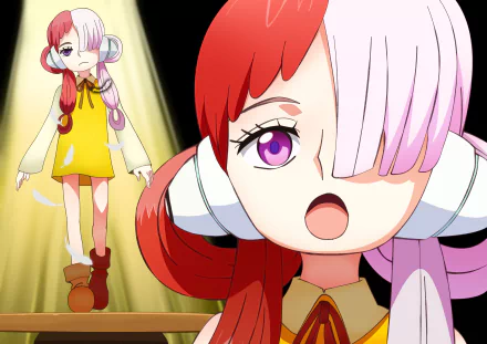 4K Ultra HD anime wallpaper featuring Uta from One Piece Film: RED, showcasing vibrant colors and detailed character design for PC desktop backgrounds.