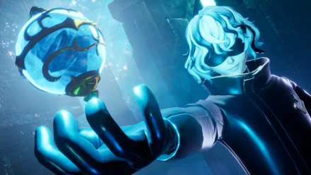 HD wallpaper of a Palworld video game character holding a glowing orb, showcasing the game's mystical and vibrant graphics.