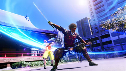 HD wallpaper of Like a Dragon: Infinite Wealth video game featuring a character with a dynamic pose and vibrant graphics.