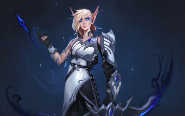 HD Wallpaper of Alleria Windrunner from World of Warcraft: The War Within, featuring the iconic character in detailed armor with a mystical ambiance for desktop background.