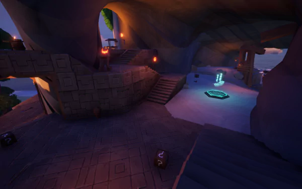 HD wallpaper featuring a cave scene from Blazing Sails game with mystical glowing items and pirate theme for desktop background.