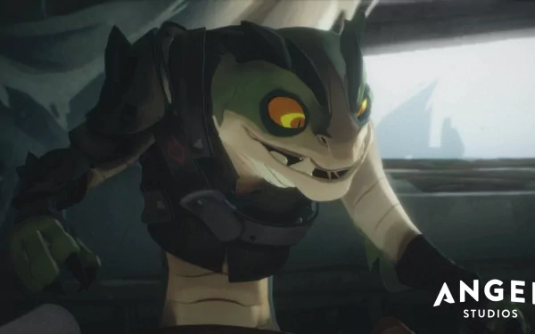 HD desktop wallpaper featuring a character from The Wingfeather Saga, showcasing vivid animation details and the Angel Studios logo.