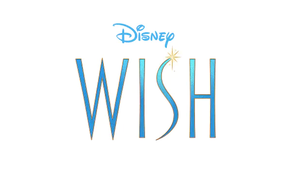 Disney's 'Wish' (2023) movie logo in blue with a sparkling star, available as an HD desktop wallpaper and background.