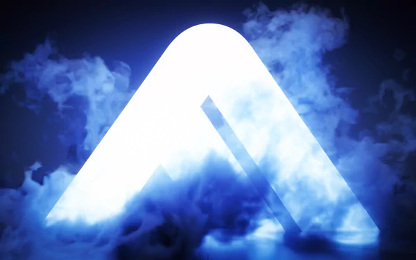 HD desktop wallpaper featuring The Finals video game logo enveloped in mystical blue smoke against a dark background.